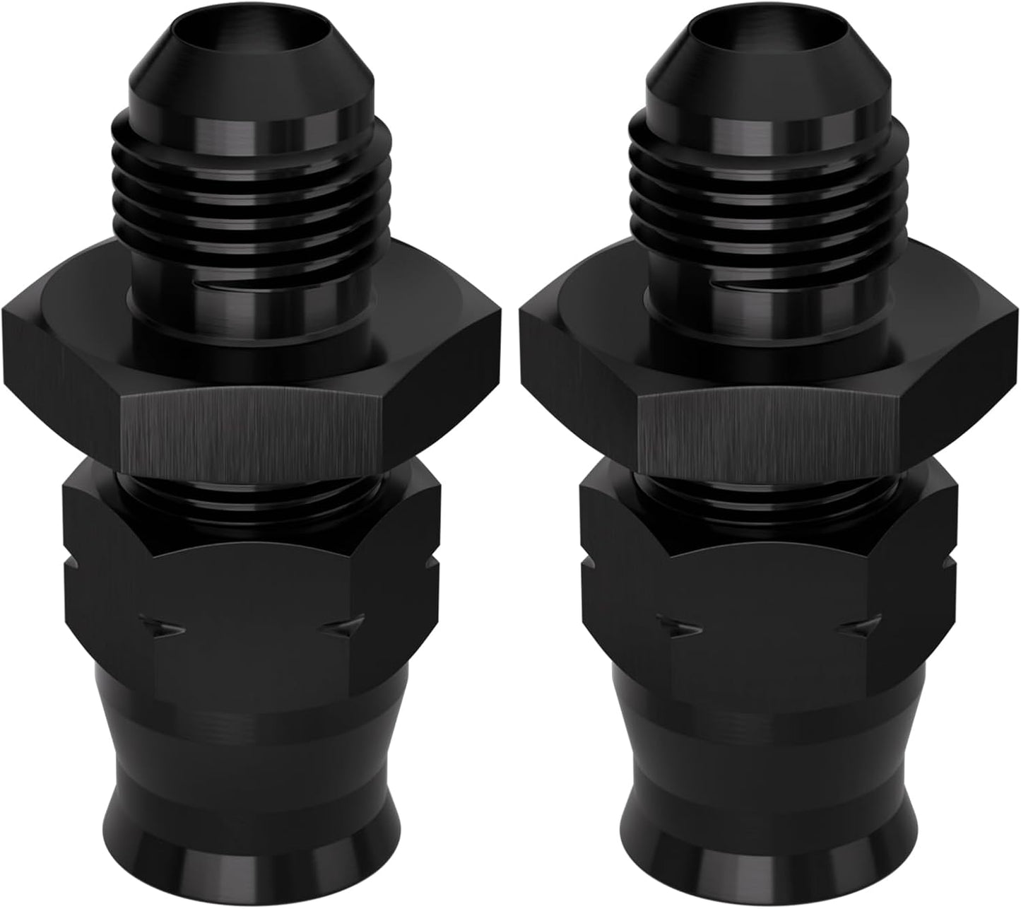 Adaptador 6AN a 3/8" aluminio negro 2 Pzas
