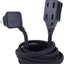 Cable extensión tela 9ft 3 salidas polarizadas enchufe recto negro