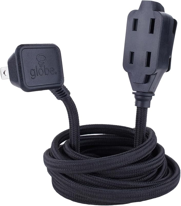 Cable extensión tela 9ft 3 salidas polarizadas enchufe recto negro