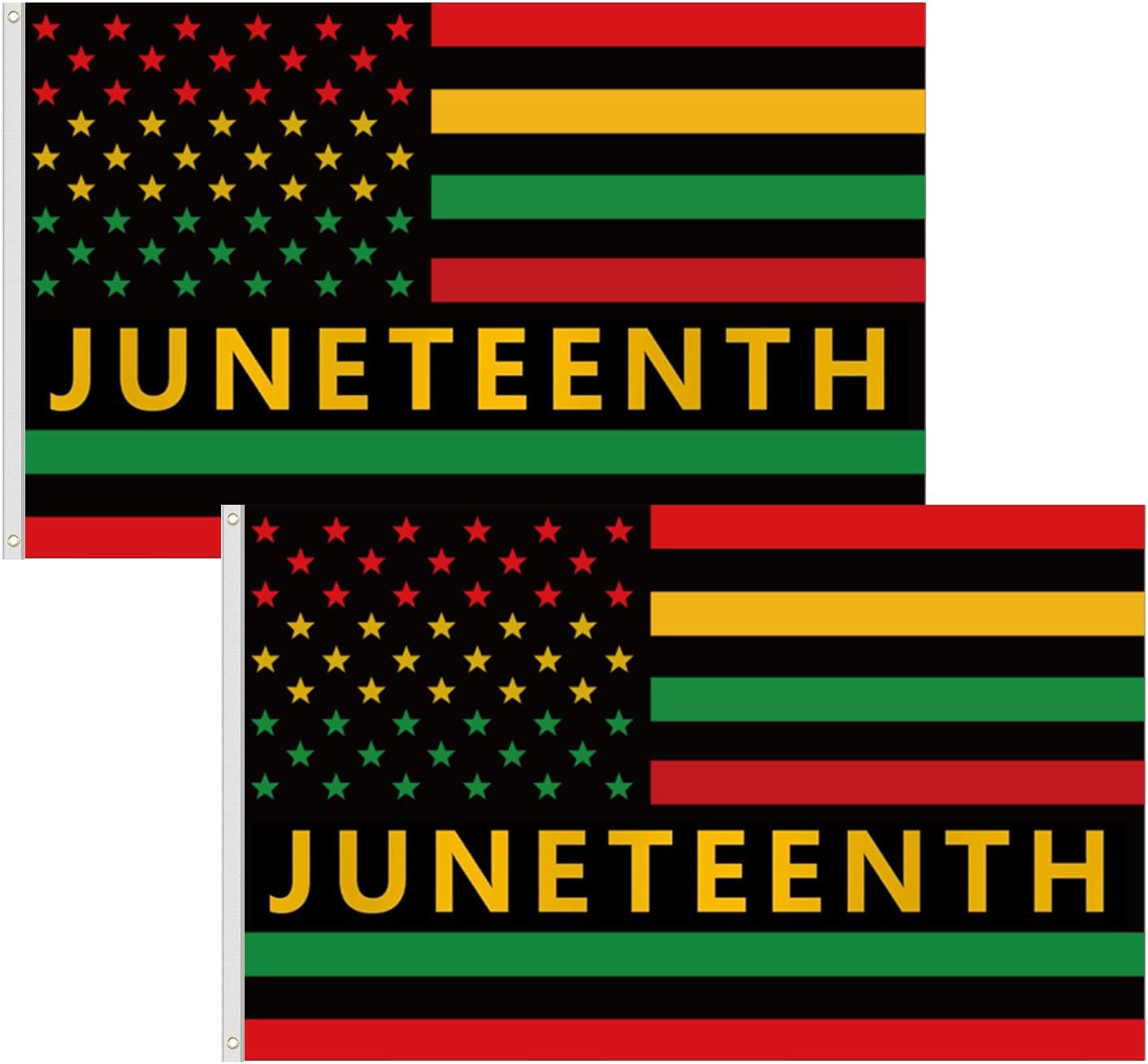 Bandera Juneteenth 3x5ft con ojales latón pack 2