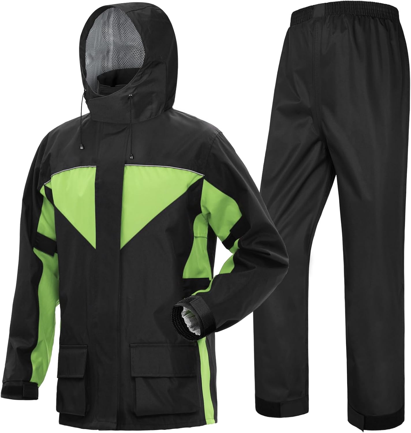 Traje lluvia motociclista impermeable alta visibilidad