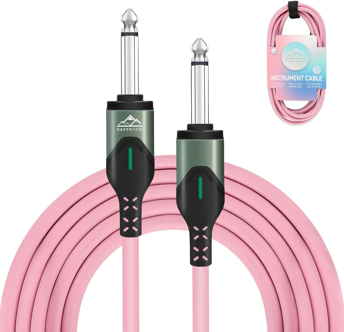 Cable guitarra 10ft TS antitorceduras 1/4pulg para bajo y mandolina
