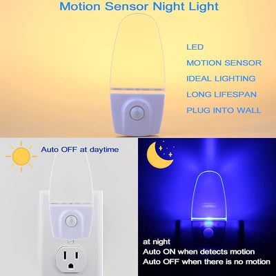 2 Luces Nocturnas Led Sensor Movimiento 0.5w Habitación Niños
