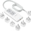 Kit adaptador viaje universal 5ft 2 salidas 3 USB enchufe A/C/D/G/I/M