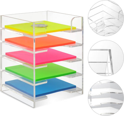 Soporte notas adhesivas acrílico 3x3" colorido oficina hogar