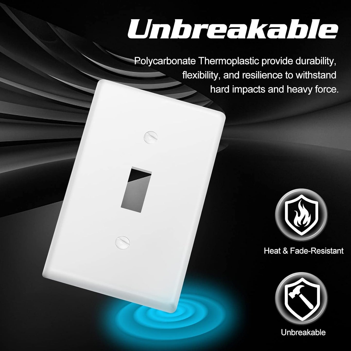 Placa decorativa interruptor luz tomacorriente 10pzas blanco