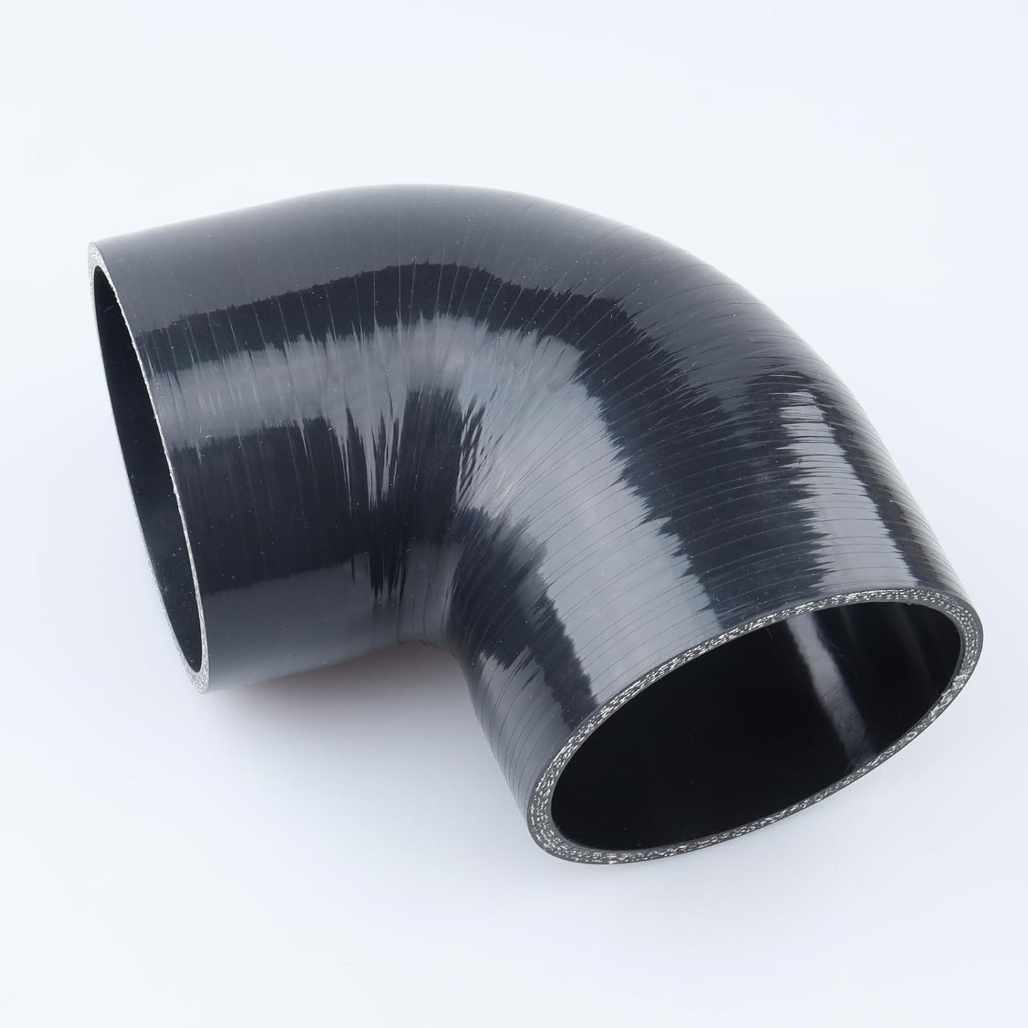 Acoplador codo 90 grados manguera silicona 4 capas negra