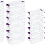 Contenedor plástico transparente 15qt y 6qt set 12