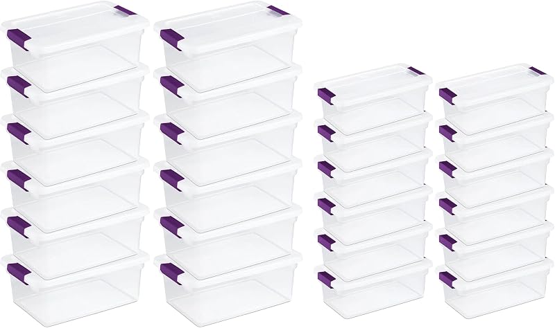 Contenedor plástico transparente 15qt y 6qt set 12