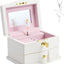 Caja joyería musical con espejo para niñas blanco