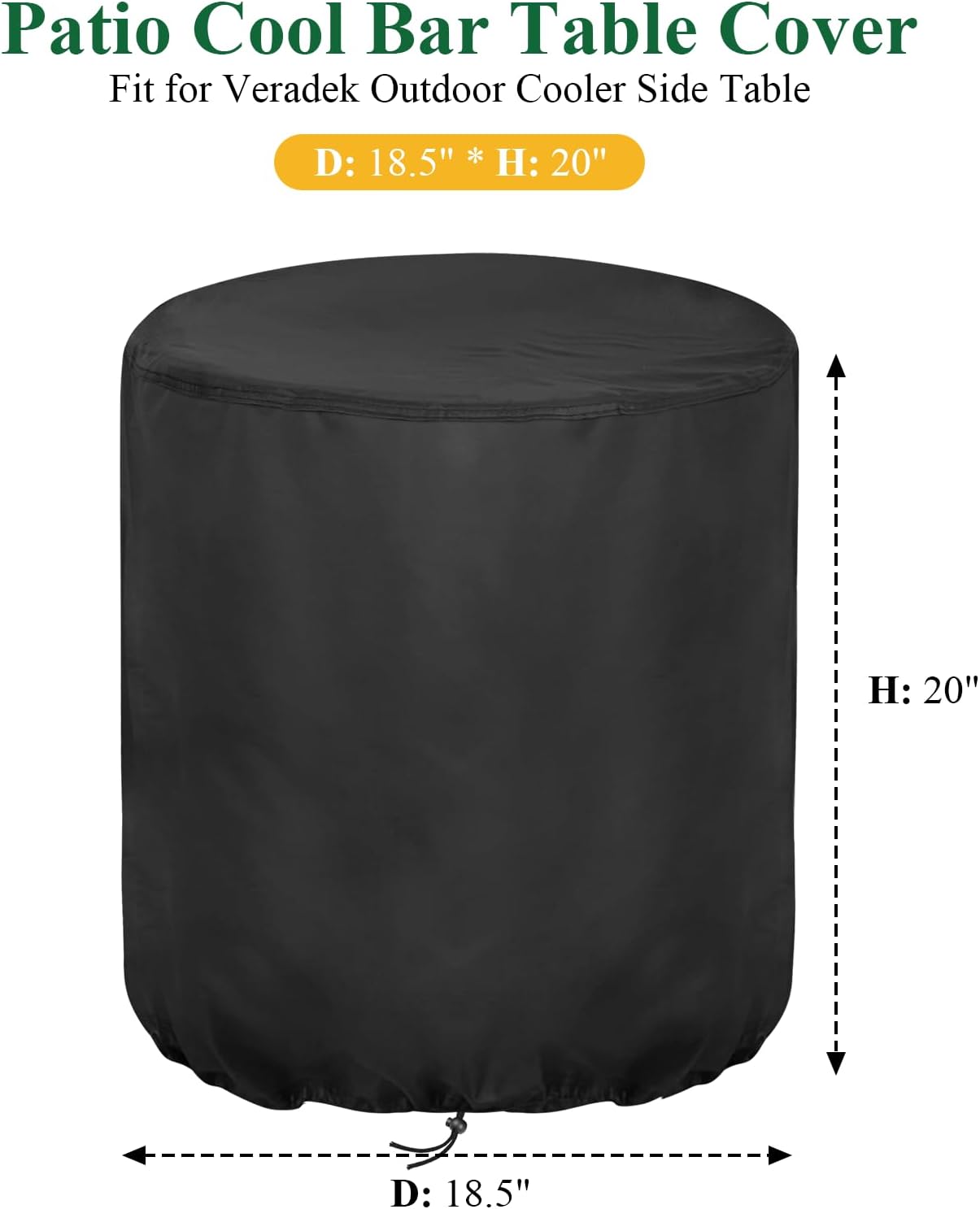 Cubierta redonda impermeable para mesa auxiliar exterior