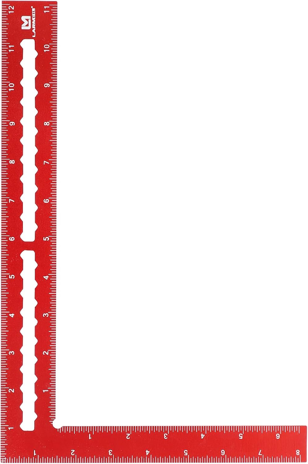 Escuadra carpintero 8x12pulg láser aluminio anodizado rojo