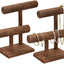 Soporte joyas madera 2 niveles color marrón