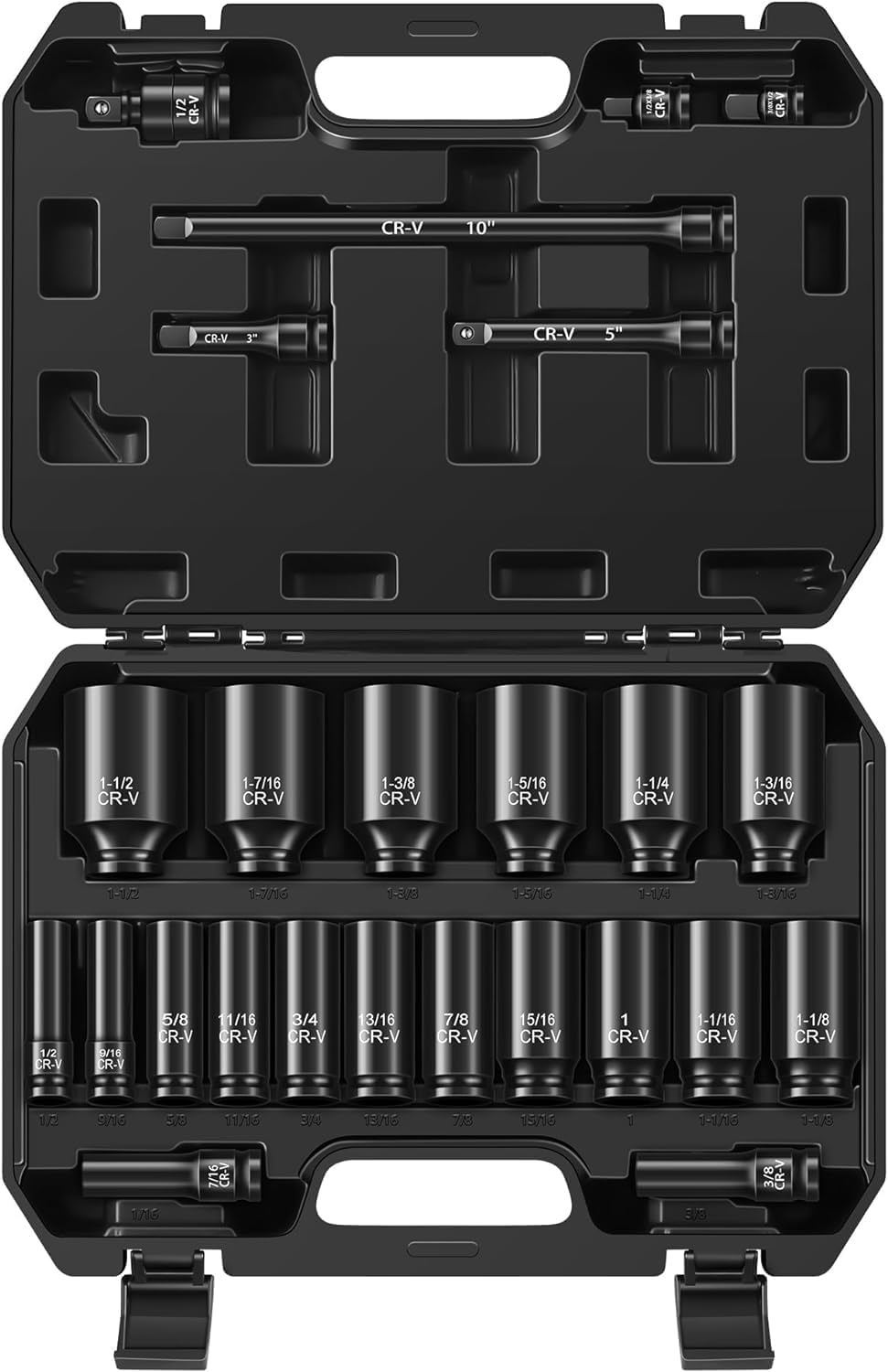 Set 25 Pzas Zócalos 1/2 SAE 3/8-1-1/2 Profundos
