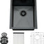 Fregadero cocina 15x20pulg acero inox T-304 color negro