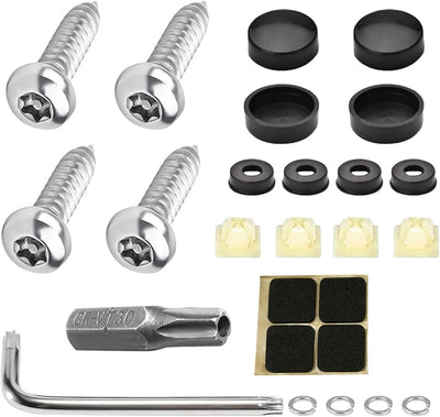 Kit 4 S Acero Inox Antirrobo Auto Con Tapa