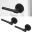 Manija puerta negra mate reversible set 2 decorativa