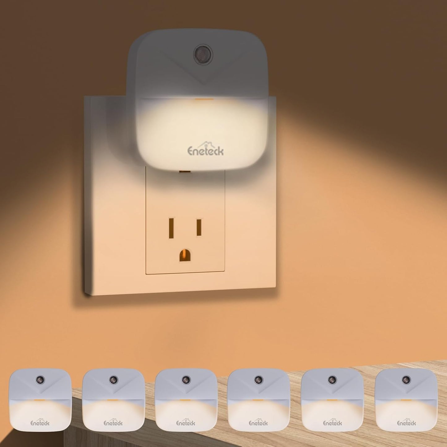 Luz Nocturna LED enchufable sensor amanecer para niños