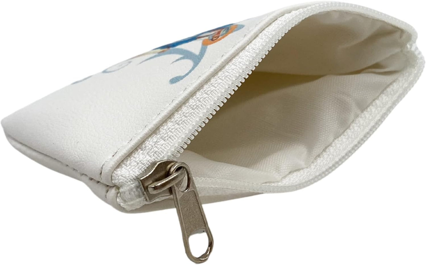 Bolsa rosario cuero sintético blanco cierre cremallera 3.25"