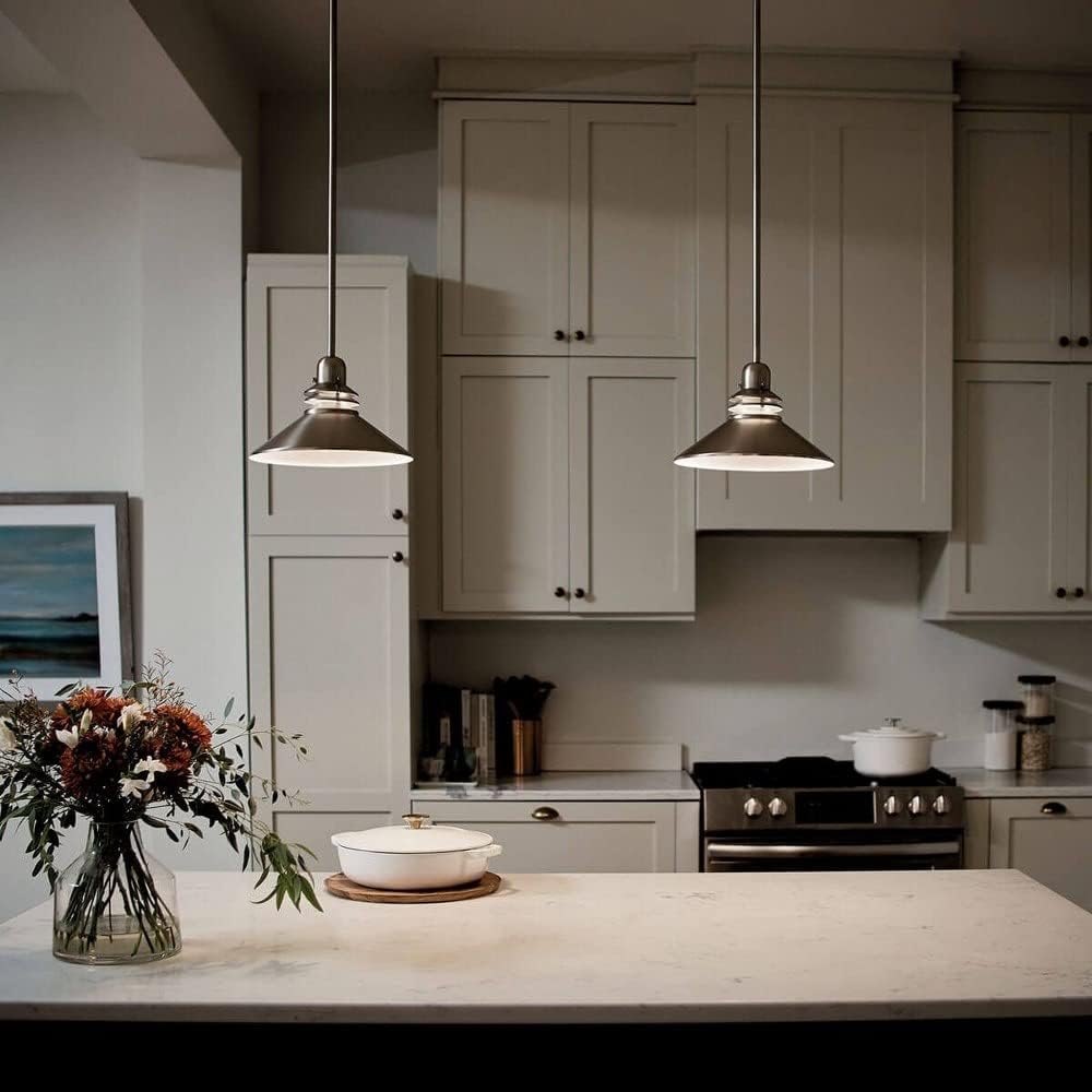 Colgante cocina 1 luz níquel cepillado 11x8pulg