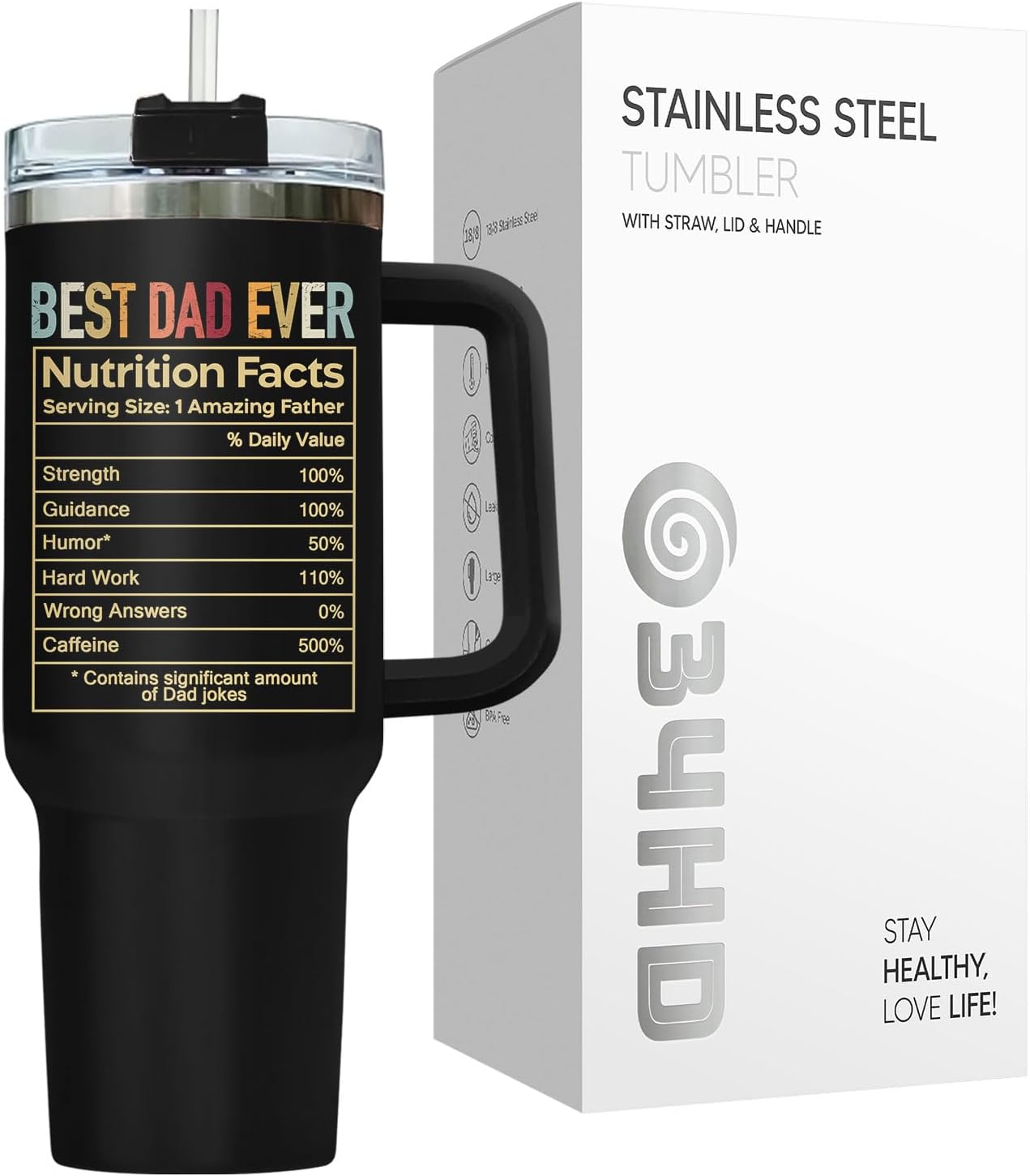 Taza de viaje mapache 40oz regalo padre divertido