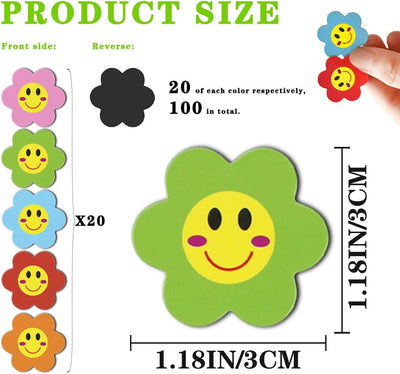100 Imanes Flor para Refrigerador Mini 5 Colores 1.18pulg