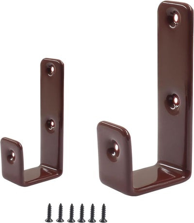 2 Ganchos Hierro Marrón Soporte J 1pulg Almacenamiento Garaje