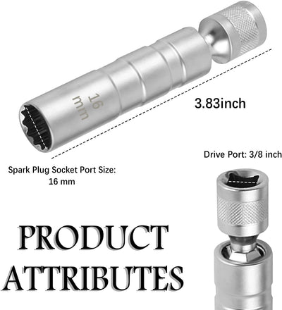 Caja enchufe bujía 16mm herramienta magnética coche