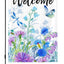 Bandera jardín primavera verano flor azul mariposa doble