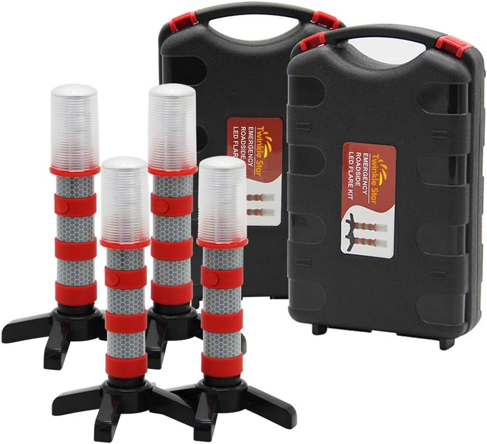 Set 2 bengalas emergencia carretera con base magnética