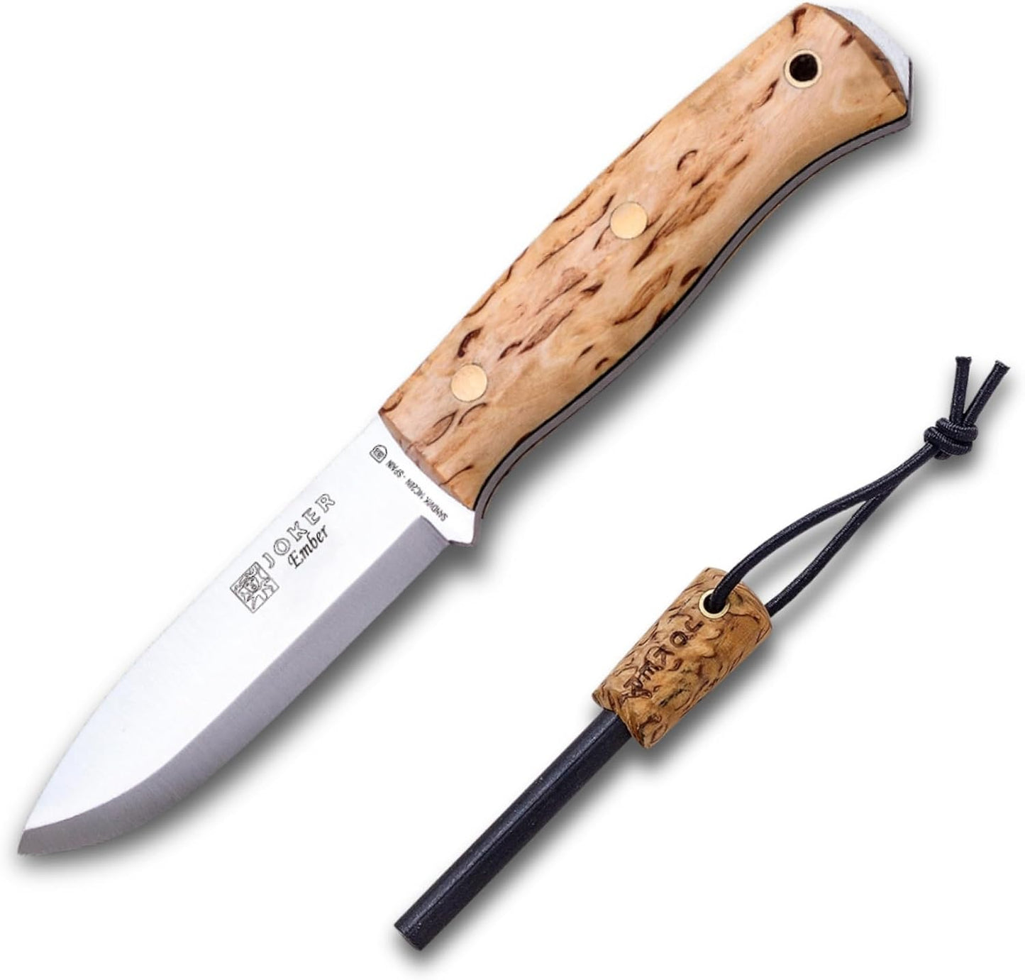 Cuchillo supervivencia hoja Sandvik 4.13pulg mango abedul