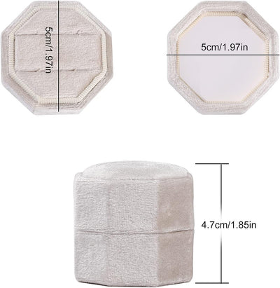Caja terciopelo octágono para anillos vintage compromiso
