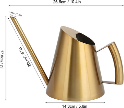 Regadera acero inox dorada boquilla larga para plantas