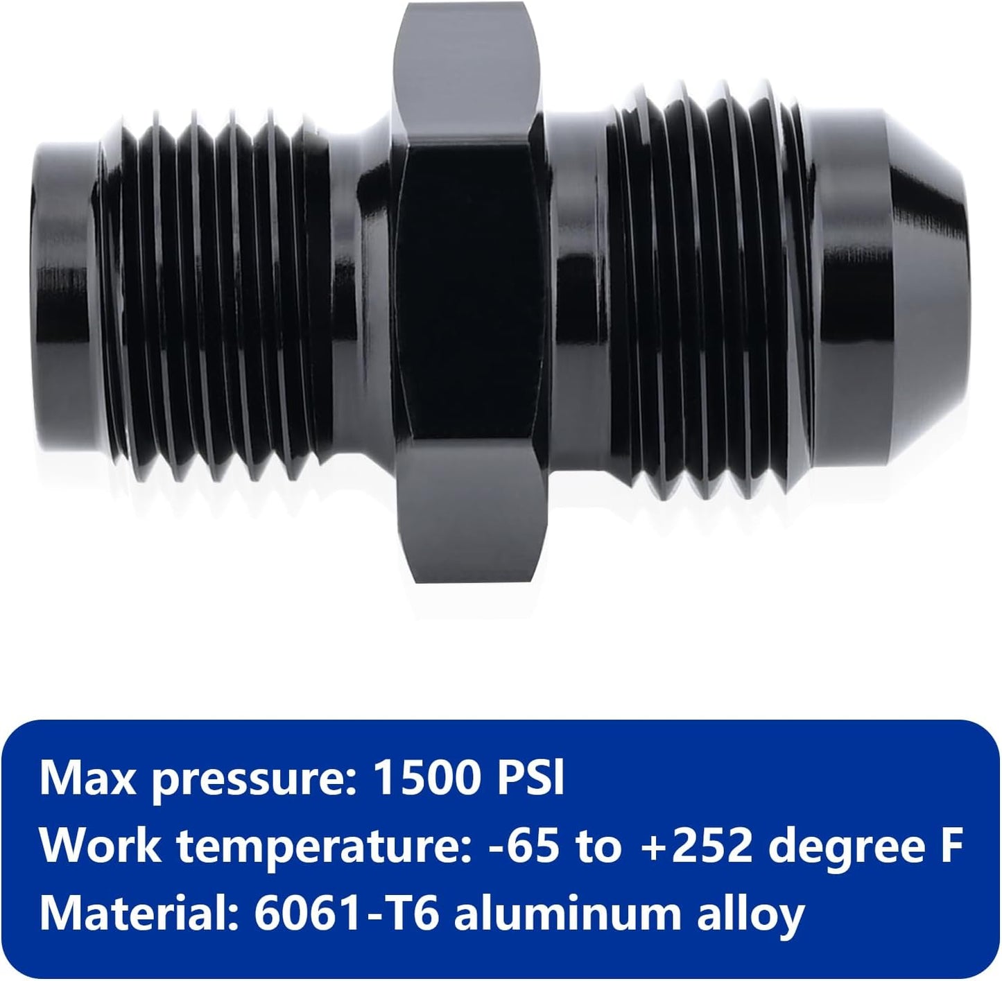 Adaptador macho 1/2-20 aluminio negro pack 2