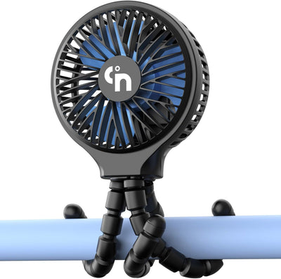 Ventilador cochecito USB batería 3 vel 360° clip cuna bebé