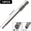 10 Puntas Torx T10 S2 Acero Magnéticas 3pulg