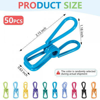 50 Clips Colores Aleatorios para Sellado Alimentos y Manualidades