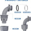 Conector hermético 3/4" conducto PVC 90grados 100pzas