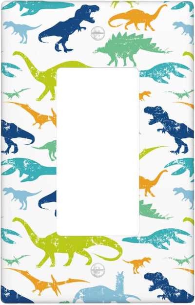 Placa interruptor basculante GFCI decorativa dinosaurios