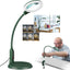 Lupa 10x con luz LED 5 modos brillo ajustable soporte