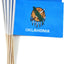 12 Pzas Bandera Mini Palo Madera Maciza