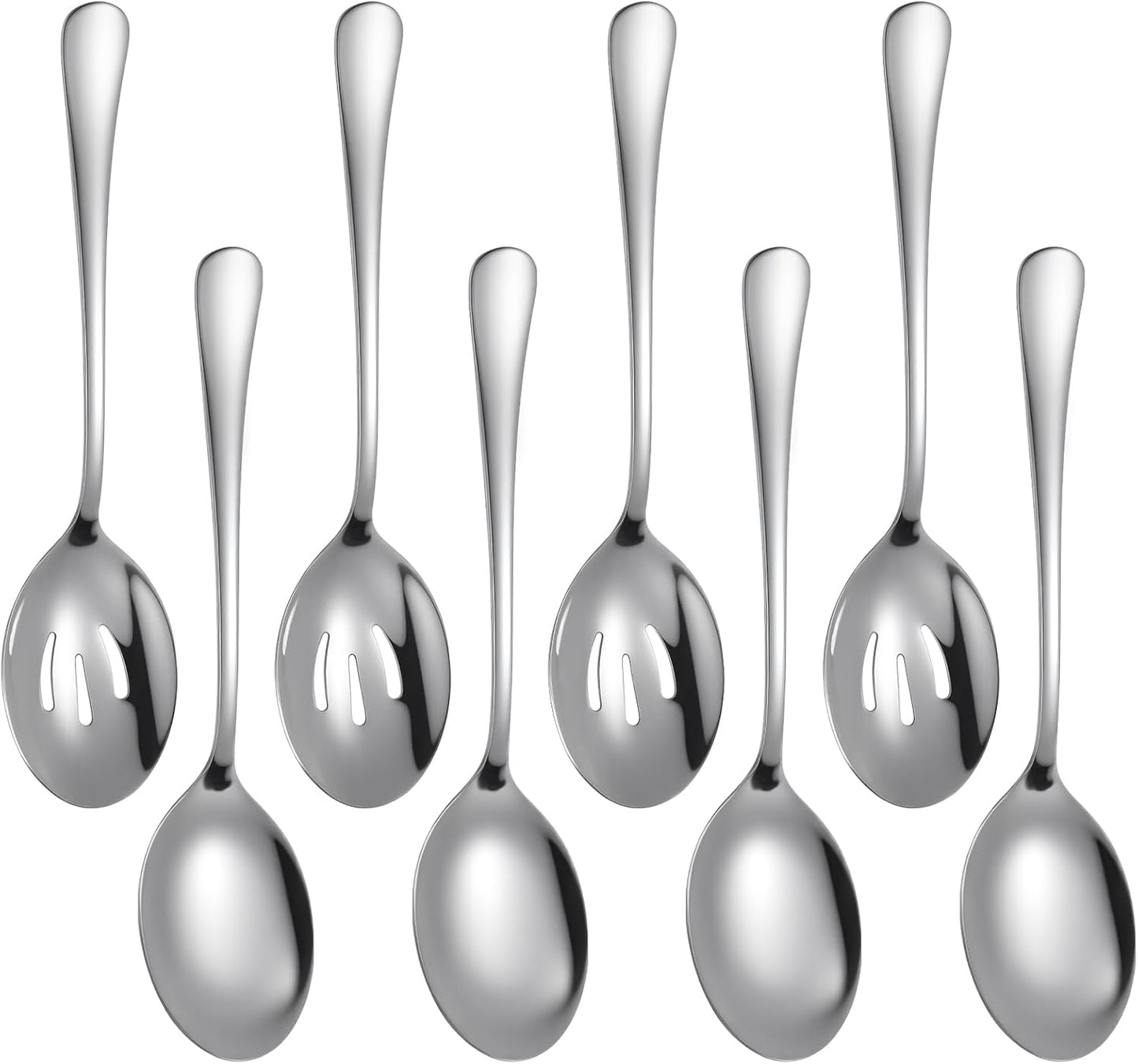Juego de 8 cucharas de servir en acero inoxidable para cocina y fiestas