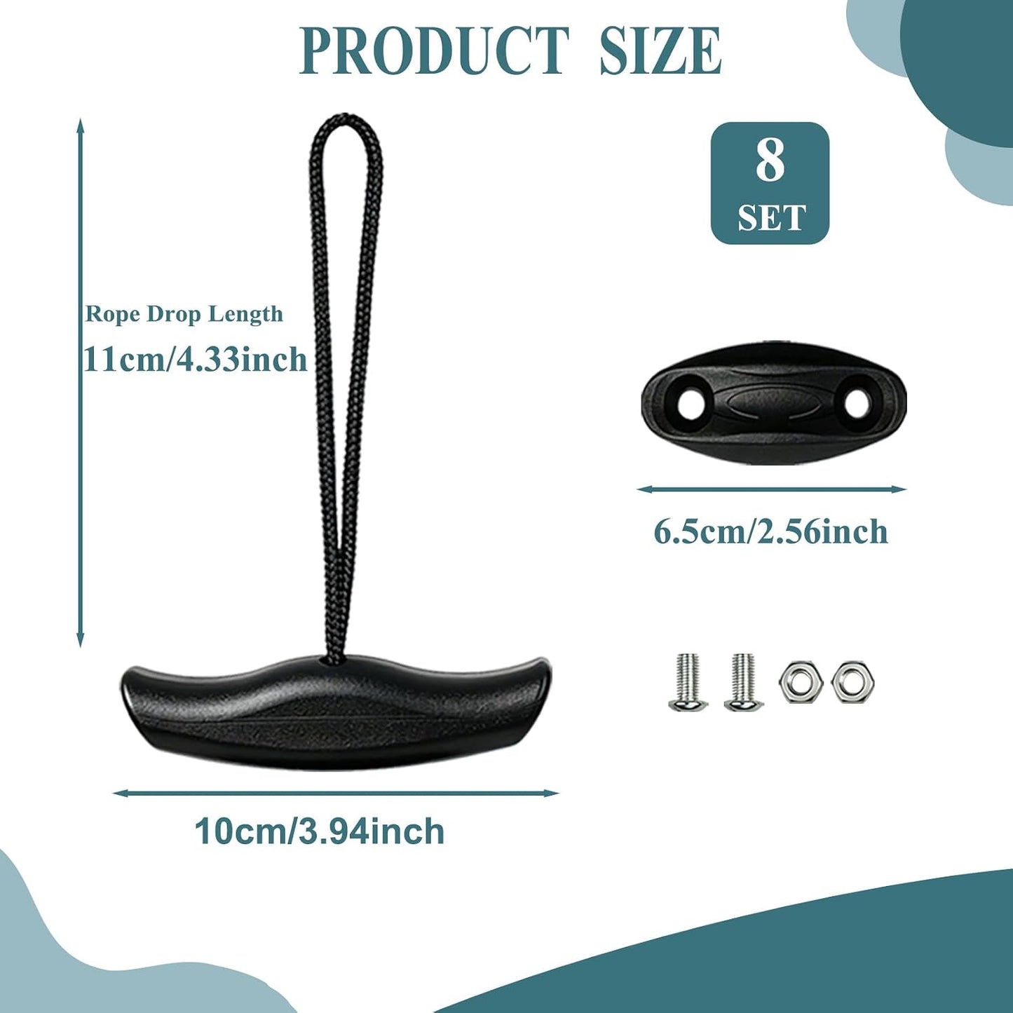 Pack 2/4/8 Manijas Kayak con Cable y Ojo Almohadilla