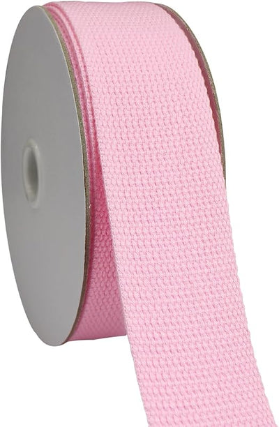 Correas algodón rosa 1.5pulg para bolso 30ft tejidas lisas