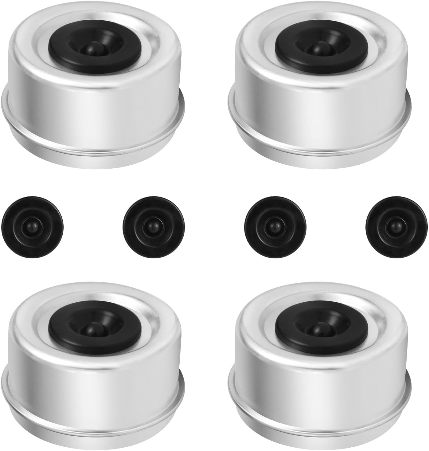 4 Tapa cubo remolque 2.72pulg antipolvo con 4 tapones goma