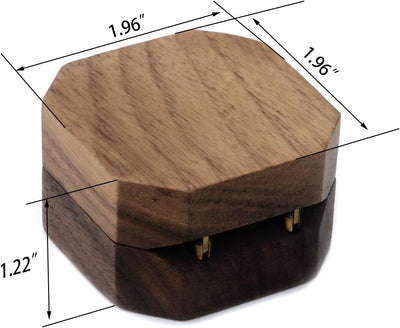 Caja anillo propuesta madera nogal negro octogonal