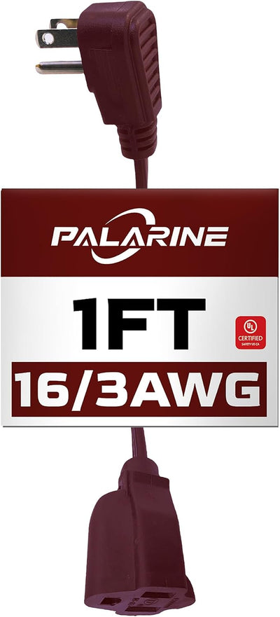 Cable extensión enchufe plano marrón 1pie 13A 16/3 SPT-3
