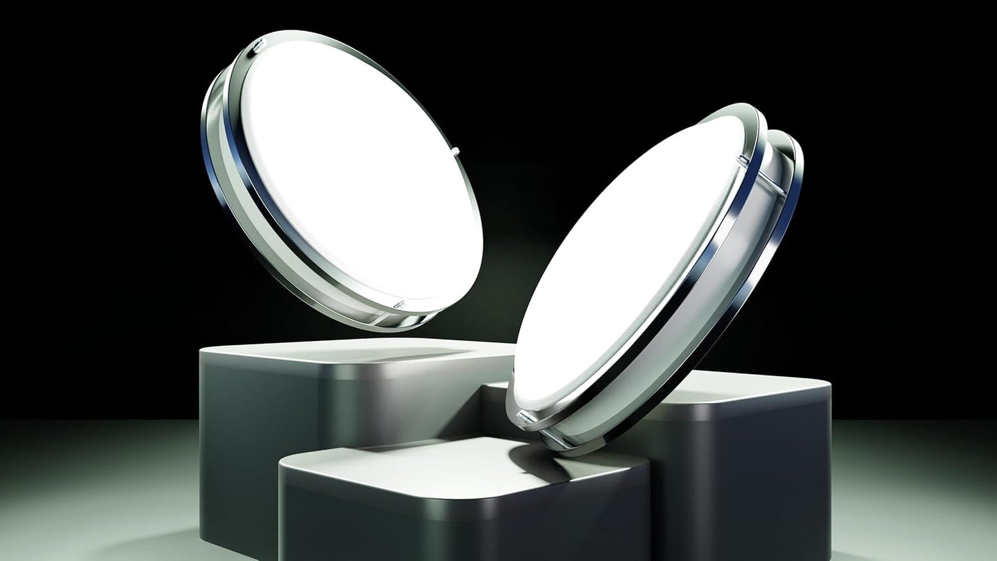 Lámpara techo LED doble anillo 10pulg 16W blanco cálido