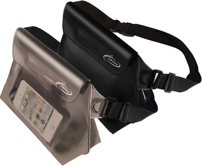 Bolsa impermeable correa cintura 2uds para playa y agua negro gris