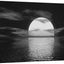 Lienzo blanco y negro luna llena 24x48pulg enmarcado